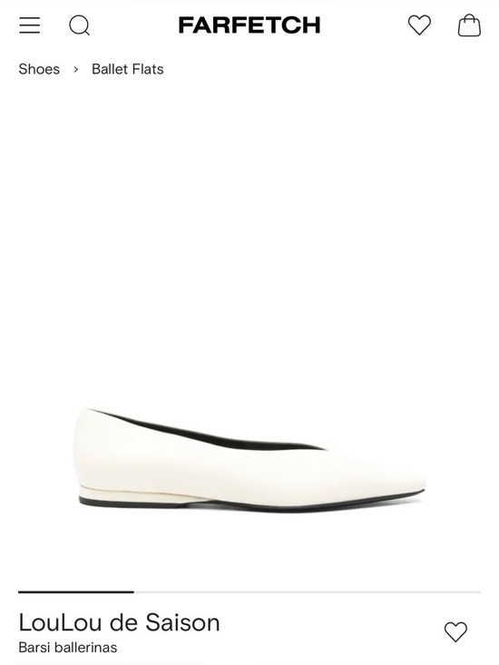 Loulou Studio Shoes - Barsi White Leather Ballet Flats size 39 - Loulou de Saison